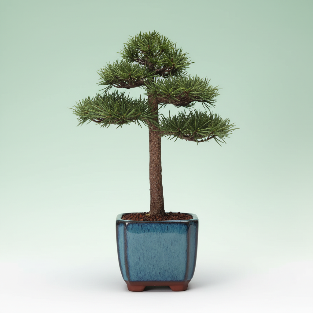 Maceta Bonsái Mini Cuadrada Azul - Cerámica Esmaltada